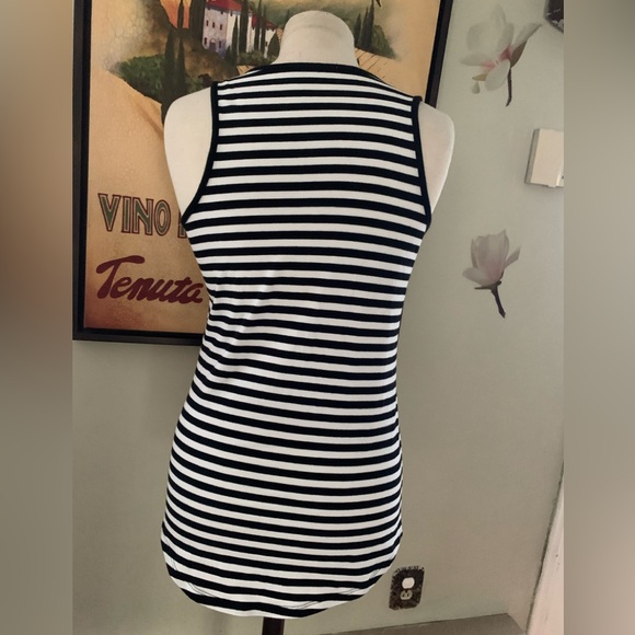 Michael Kors white and black striped thank top size S/M - Picture 5 of 9